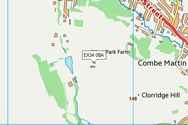 EX34 0BA map - OS VectorMap District (Ordnance Survey)