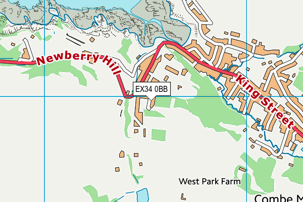 EX34 0BB map - OS VectorMap District (Ordnance Survey)