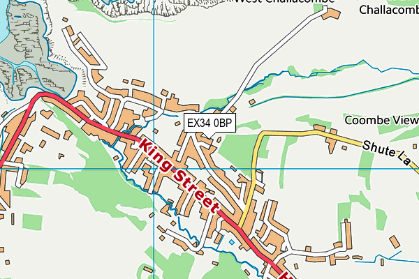 EX34 0BP map - OS VectorMap District (Ordnance Survey)