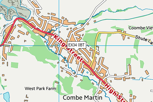 EX34 0BT map - OS VectorMap District (Ordnance Survey)