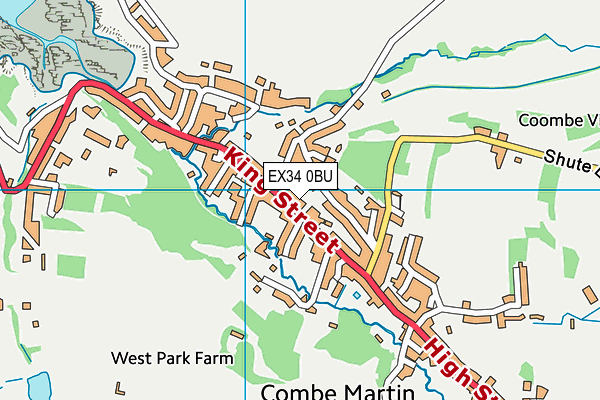 EX34 0BU map - OS VectorMap District (Ordnance Survey)