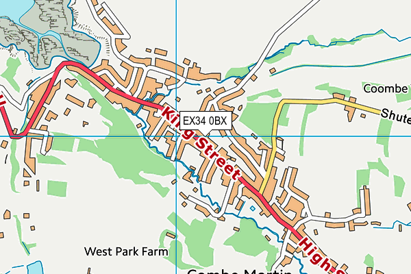 EX34 0BX map - OS VectorMap District (Ordnance Survey)