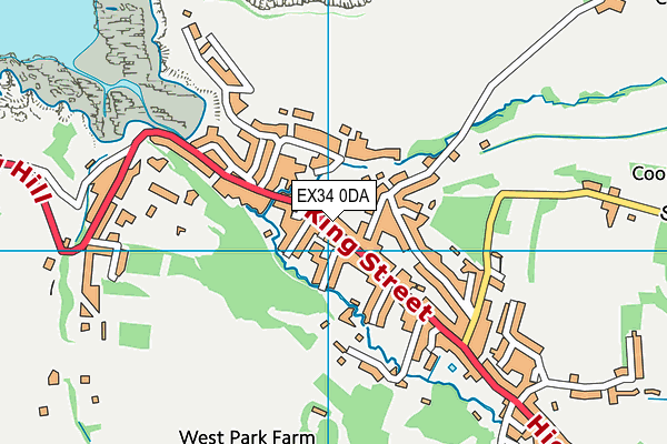 EX34 0DA map - OS VectorMap District (Ordnance Survey)