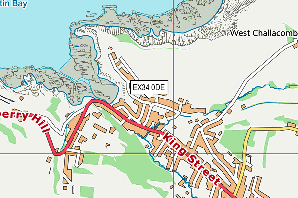 EX34 0DE map - OS VectorMap District (Ordnance Survey)