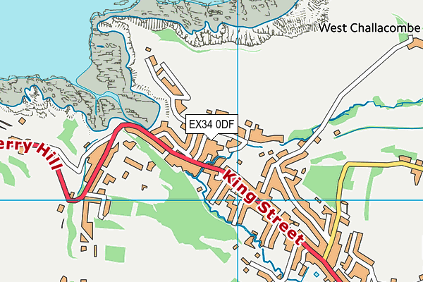 Combe Martin Primary School map (EX34 0DF) - OS VectorMap District (Ordnance Survey)