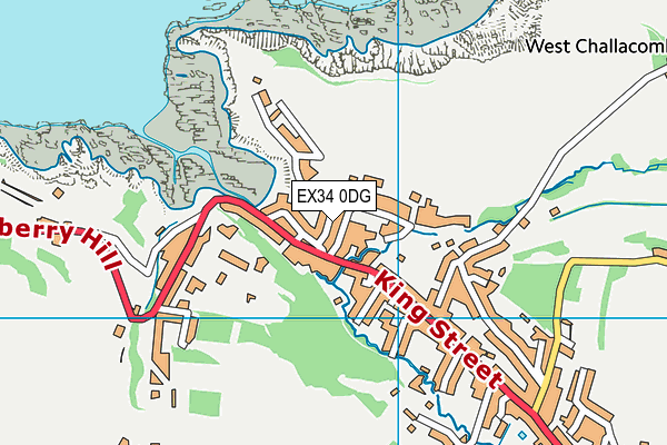 EX34 0DG map - OS VectorMap District (Ordnance Survey)