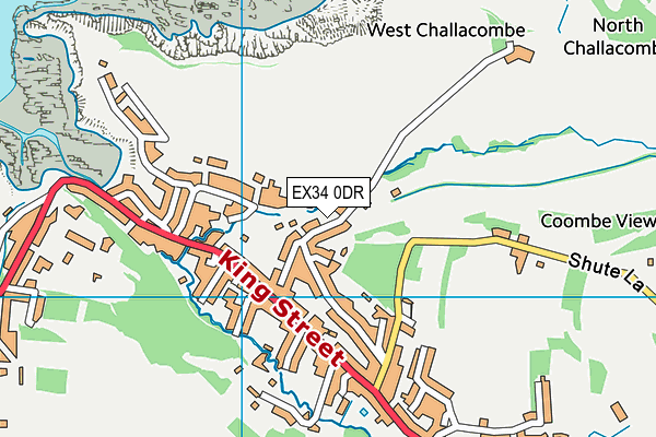 EX34 0DR map - OS VectorMap District (Ordnance Survey)