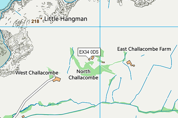 EX34 0DS map - OS VectorMap District (Ordnance Survey)