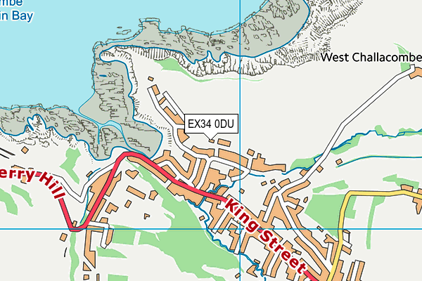EX34 0DU map - OS VectorMap District (Ordnance Survey)