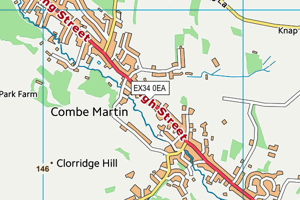 EX34 0EA map - OS VectorMap District (Ordnance Survey)