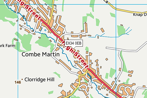 EX34 0EB map - OS VectorMap District (Ordnance Survey)