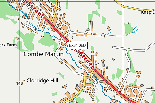 EX34 0ED map - OS VectorMap District (Ordnance Survey)