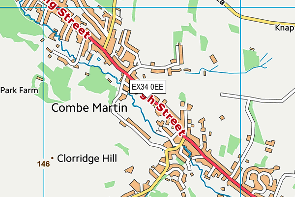 EX34 0EE map - OS VectorMap District (Ordnance Survey)