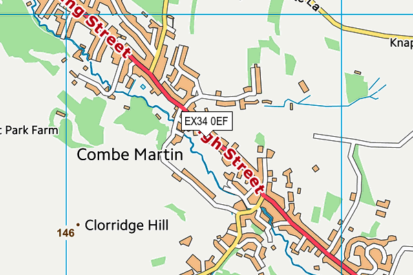 EX34 0EF map - OS VectorMap District (Ordnance Survey)