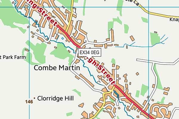 EX34 0EG map - OS VectorMap District (Ordnance Survey)