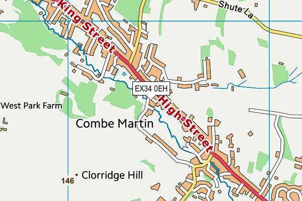 EX34 0EH map - OS VectorMap District (Ordnance Survey)