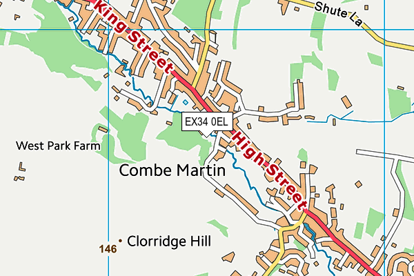 EX34 0EL map - OS VectorMap District (Ordnance Survey)