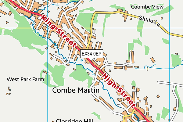 EX34 0EP map - OS VectorMap District (Ordnance Survey)