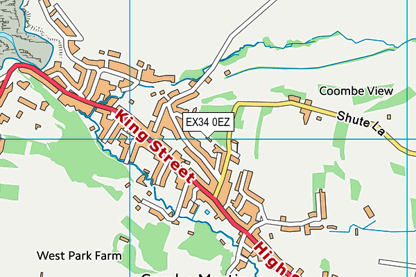 EX34 0EZ map - OS VectorMap District (Ordnance Survey)