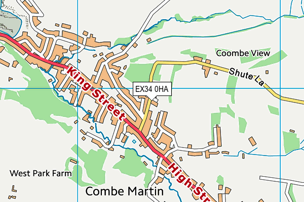 EX34 0HA map - OS VectorMap District (Ordnance Survey)