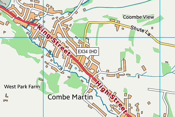 EX34 0HD map - OS VectorMap District (Ordnance Survey)