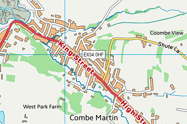 EX34 0HF map - OS VectorMap District (Ordnance Survey)