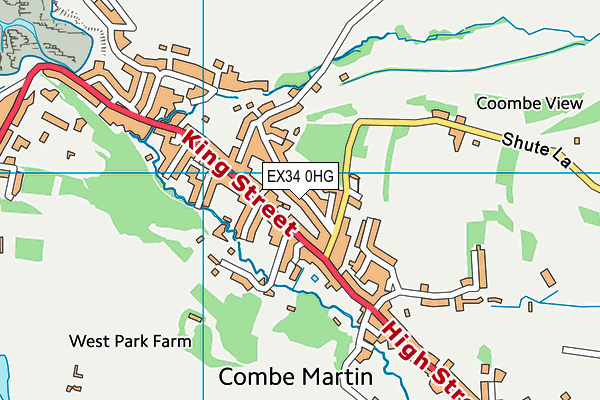 EX34 0HG map - OS VectorMap District (Ordnance Survey)