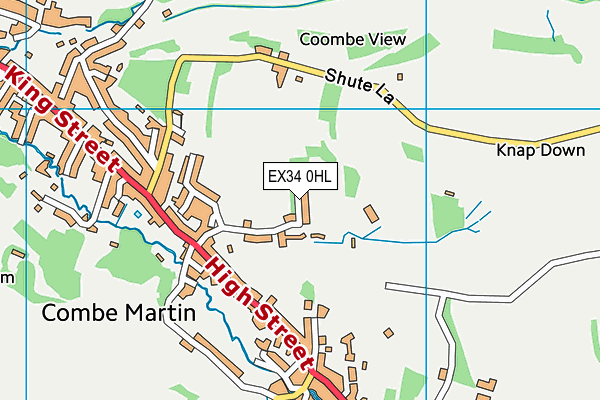 EX34 0HL map - OS VectorMap District (Ordnance Survey)