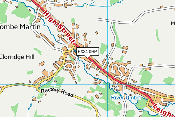 EX34 0HP map - OS VectorMap District (Ordnance Survey)