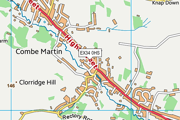 EX34 0HS map - OS VectorMap District (Ordnance Survey)