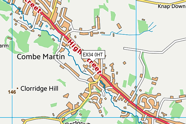 EX34 0HT map - OS VectorMap District (Ordnance Survey)