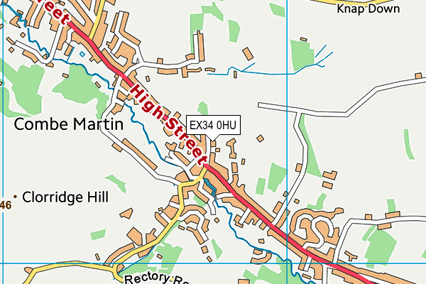 EX34 0HU map - OS VectorMap District (Ordnance Survey)