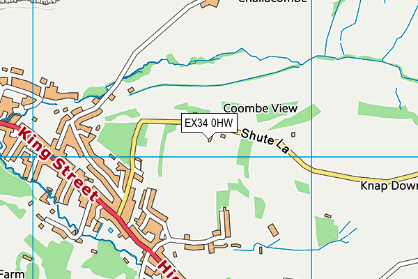 EX34 0HW map - OS VectorMap District (Ordnance Survey)