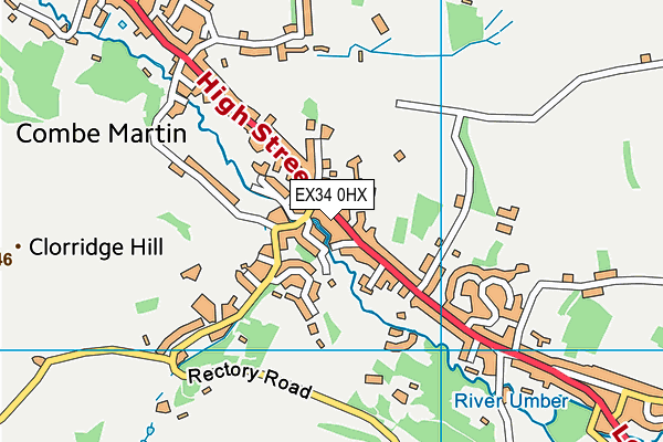 EX34 0HX map - OS VectorMap District (Ordnance Survey)