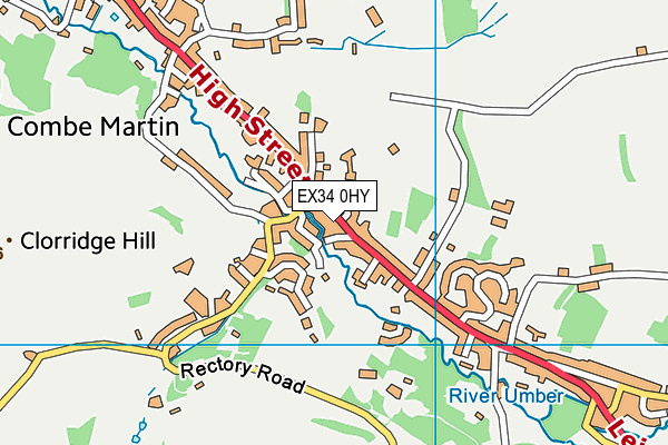 EX34 0HY map - OS VectorMap District (Ordnance Survey)