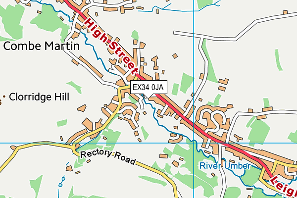 EX34 0JA map - OS VectorMap District (Ordnance Survey)