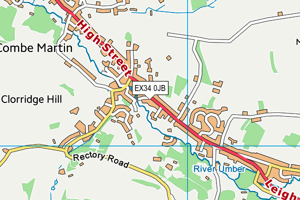 EX34 0JB map - OS VectorMap District (Ordnance Survey)