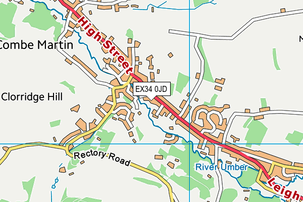 EX34 0JD map - OS VectorMap District (Ordnance Survey)