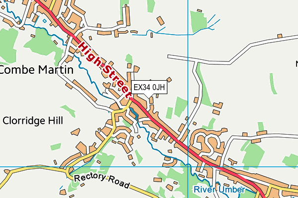 EX34 0JH map - OS VectorMap District (Ordnance Survey)