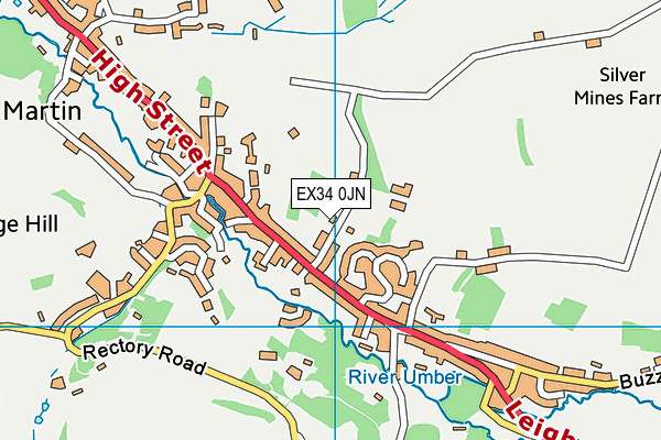 EX34 0JN map - OS VectorMap District (Ordnance Survey)