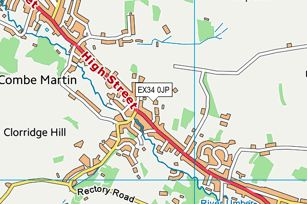 EX34 0JP map - OS VectorMap District (Ordnance Survey)