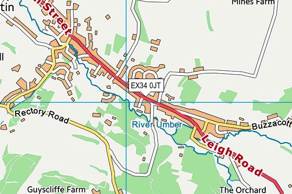 EX34 0JT map - OS VectorMap District (Ordnance Survey)