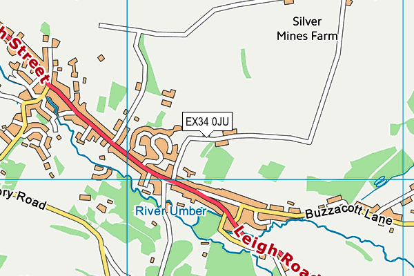 EX34 0JU map - OS VectorMap District (Ordnance Survey)
