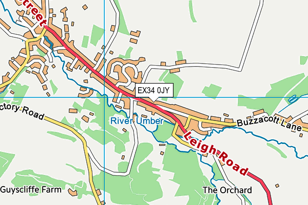 EX34 0JY map - OS VectorMap District (Ordnance Survey)