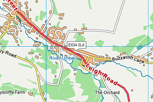 EX34 0LA map - OS VectorMap District (Ordnance Survey)