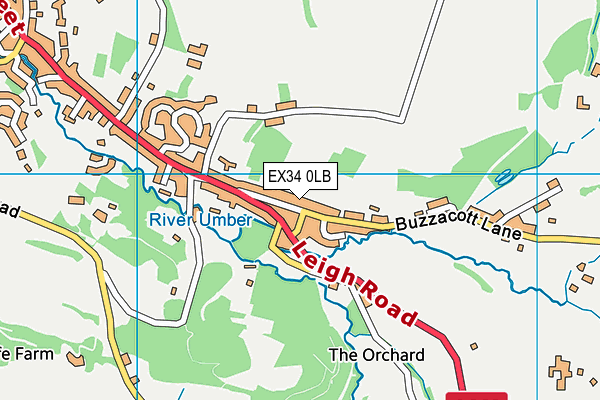 EX34 0LB map - OS VectorMap District (Ordnance Survey)