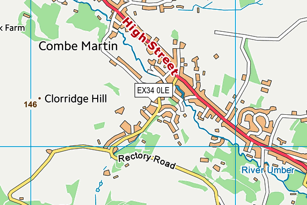 EX34 0LE map - OS VectorMap District (Ordnance Survey)