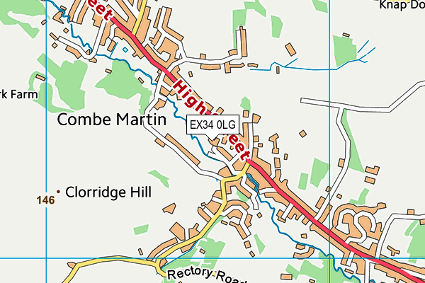 EX34 0LG map - OS VectorMap District (Ordnance Survey)