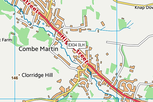 EX34 0LH map - OS VectorMap District (Ordnance Survey)