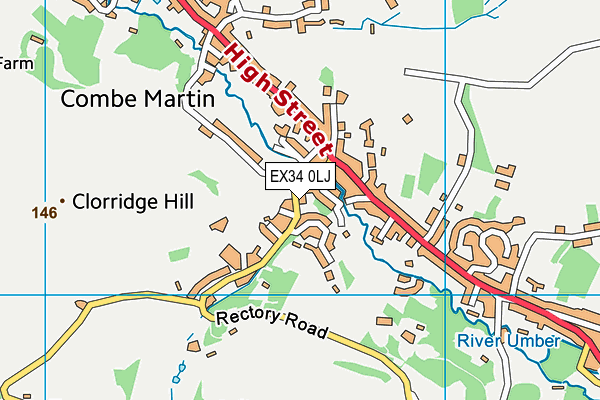 EX34 0LJ map - OS VectorMap District (Ordnance Survey)